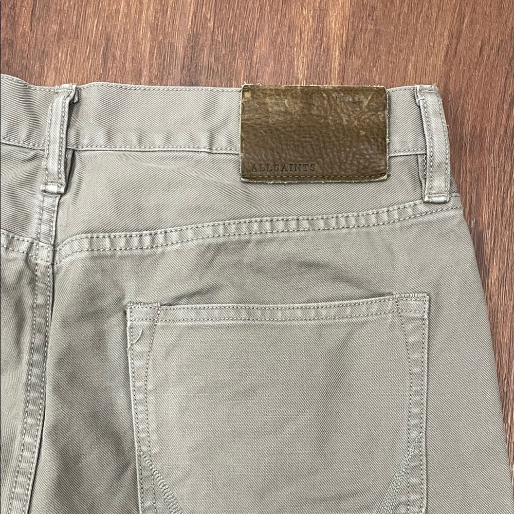 All Saints Men's Pistol Fit Light Olive Slim Jeans - Picture 5 of 9